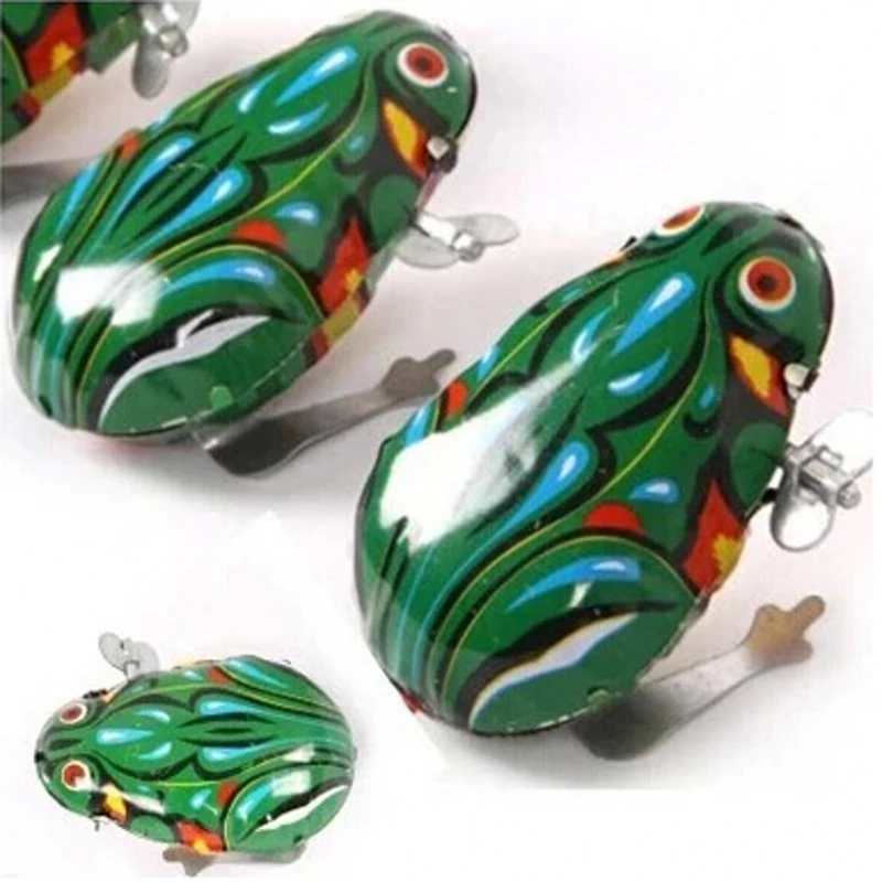Vintage Collectible Tins - Vintage Tin Clockwork Jumping Frog Toy