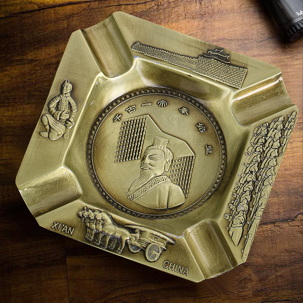 Vintage Collectible Ashtrays - Vintage Brass Ashtray Retro Chinese Style