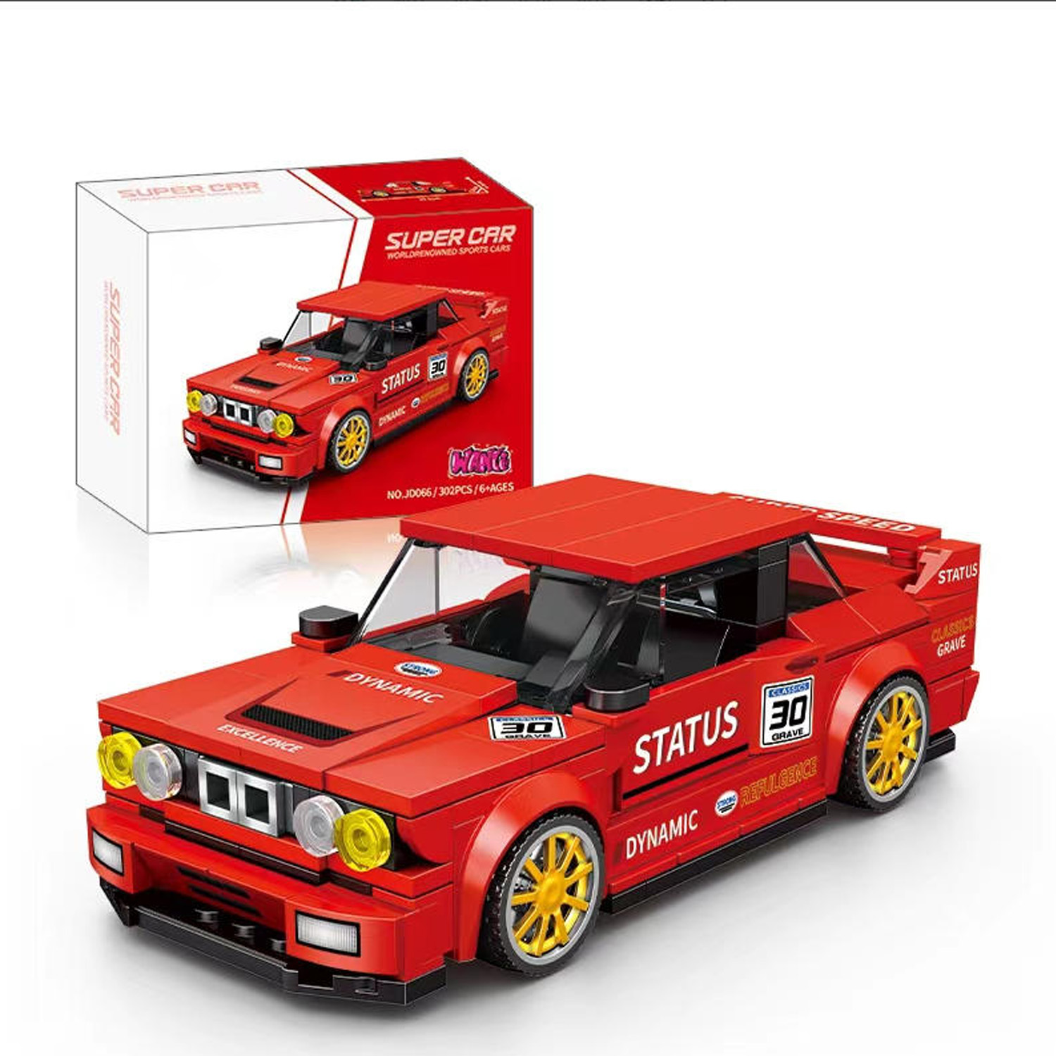 Vintage Collectible Cars - 302PCS Red Classic Sports Car Building