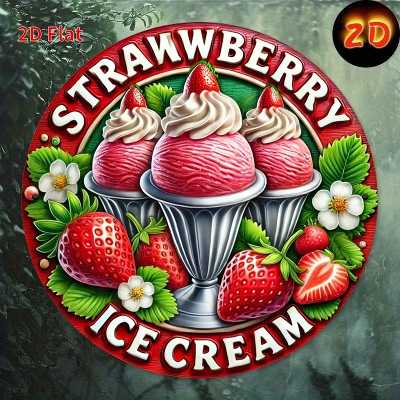 Vintage Collectible Tins - Vintage Retro Strawberry Ice Cream Parlor