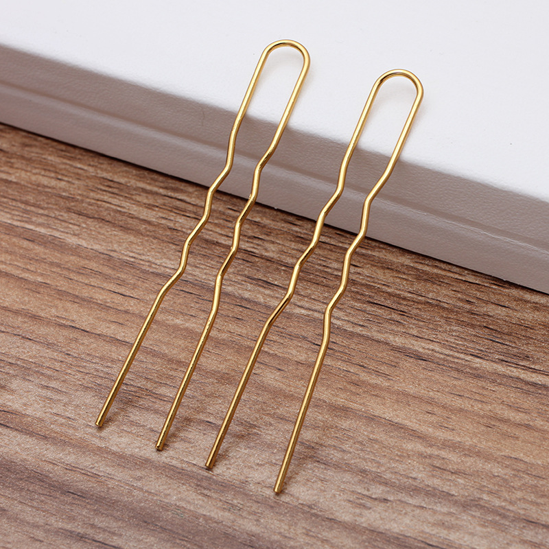 Vintage Jewelry Collection - 50Pcs Simple U Shape Metal Hairpin