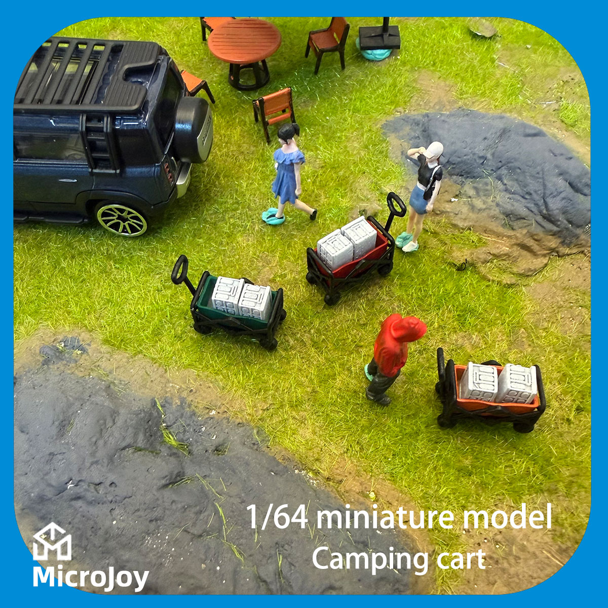 Vintage Collectible Cars - Detailed Scene: 1:64 Scale Miniature Model
