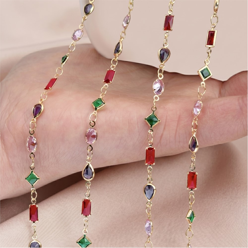 1meter Colorful Crystal Chain  - مراجعة Vintage Jewelry Collection وسعره