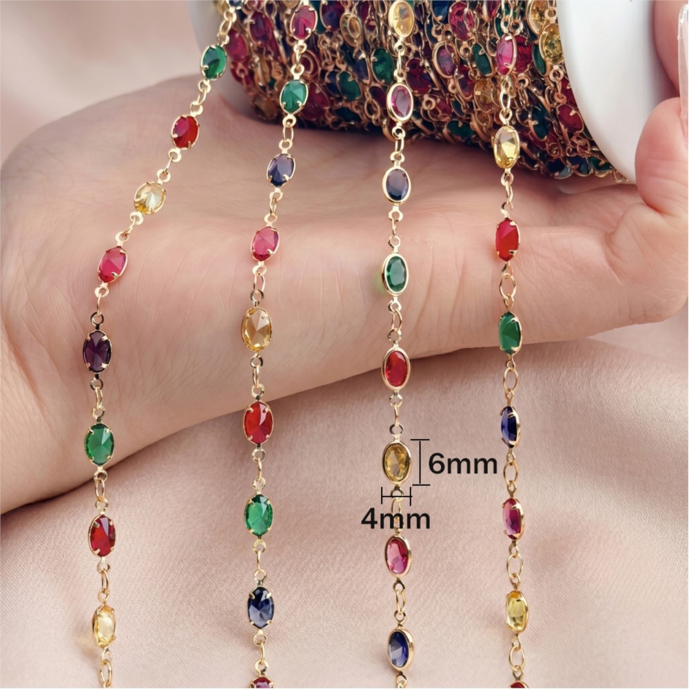 1meter Colorful Crystal Chain  - مراجعة Vintage Jewelry Collection وسعره