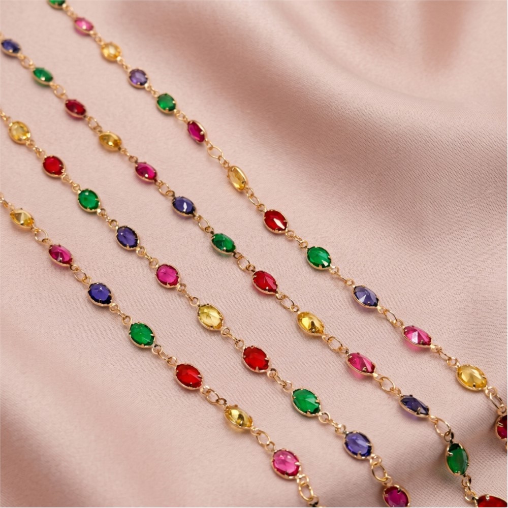 1meter Colorful Crystal Chain  - مراجعة Vintage Jewelry Collection وسعره