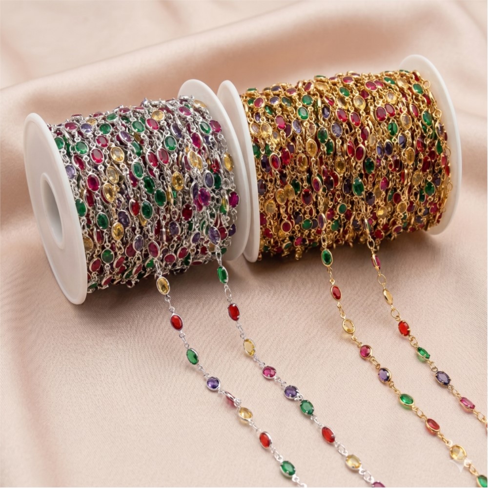 1meter Colorful Crystal Chain  - مراجعة Vintage Jewelry Collection وسعره