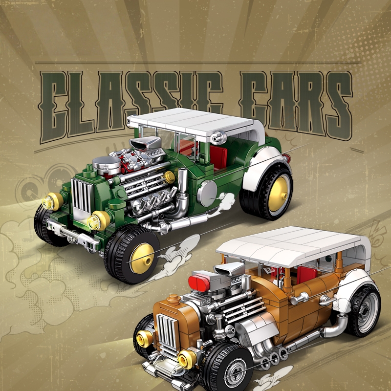 Retro vintage car building blo - مراجعة Vintage Collectible Cars وسعره