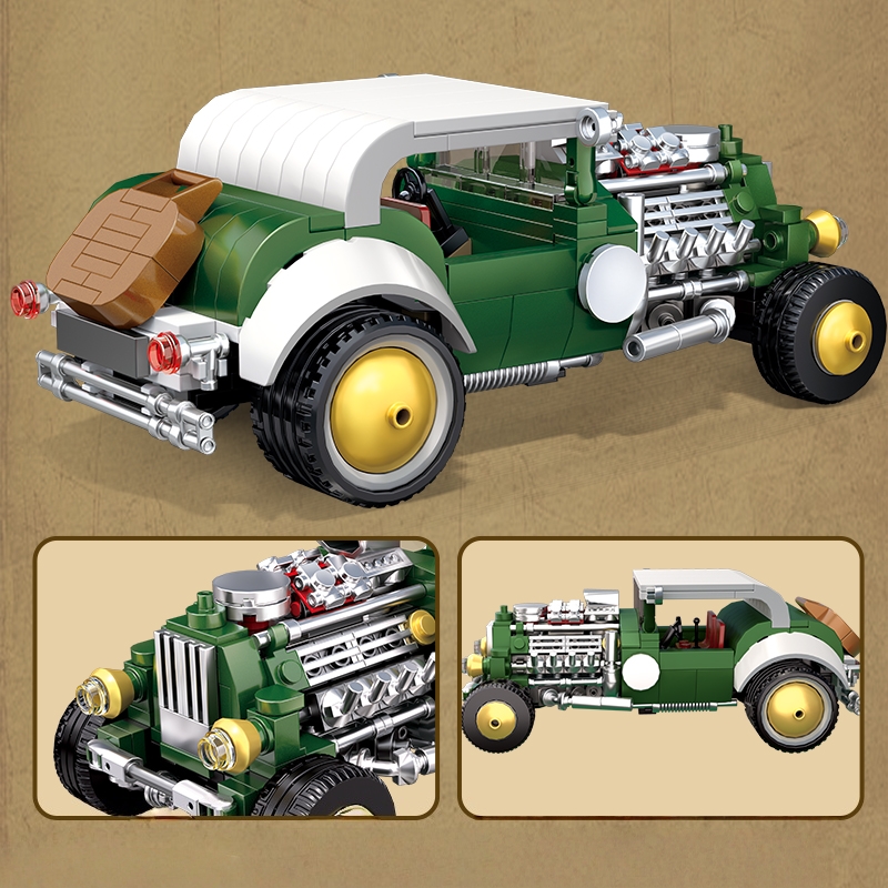 Retro vintage car building blo - مراجعة Vintage Collectible Cars وسعره