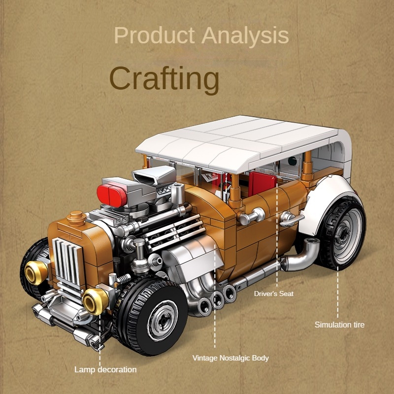 Retro vintage car building blo - مراجعة Vintage Collectible Cars وسعره
