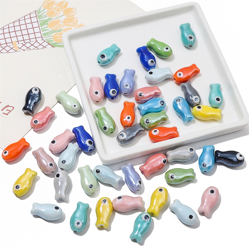 10Pcs Vintage Fish Ceramic Bea - مراجعة Vintage Jewelry Collection وسعره