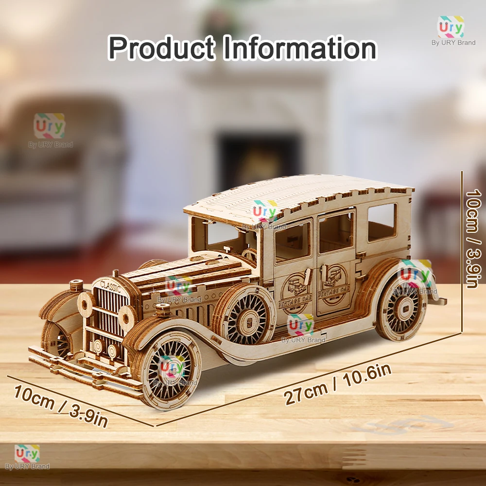 Ury 3D Wooden Puzzle Retro Vin - مراجعة Vintage Collectible Cars وسعره
