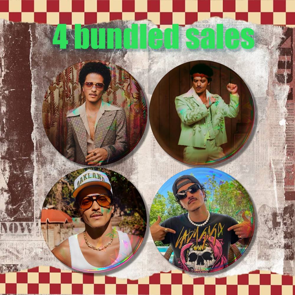 B-Bruno Mars 24K Magic Vintage - مراجعة Vintage Collectible Pins وسعره