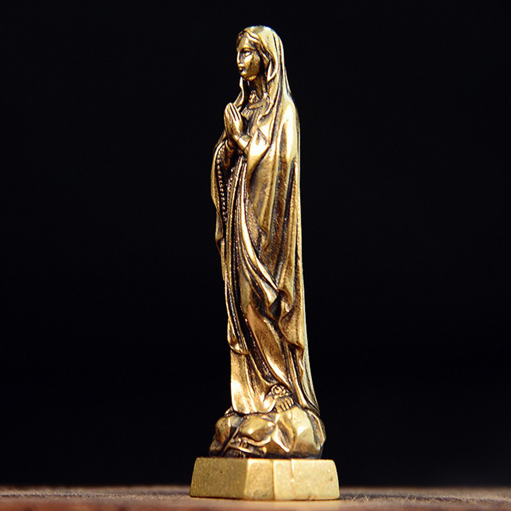 Brass Virgin Mary Figurines Po - مراجعة Vintage Collectible Ornaments وسعره