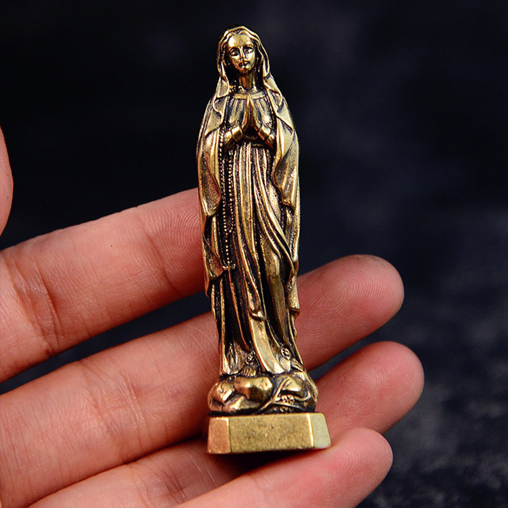 Brass Virgin Mary Figurines Po - مراجعة Vintage Collectible Ornaments وسعره