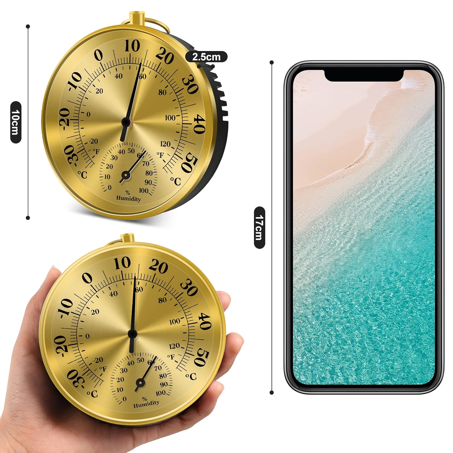10CM Wall Thermometer Hygromet - مراجعة Analog Meter Gauge وسعره