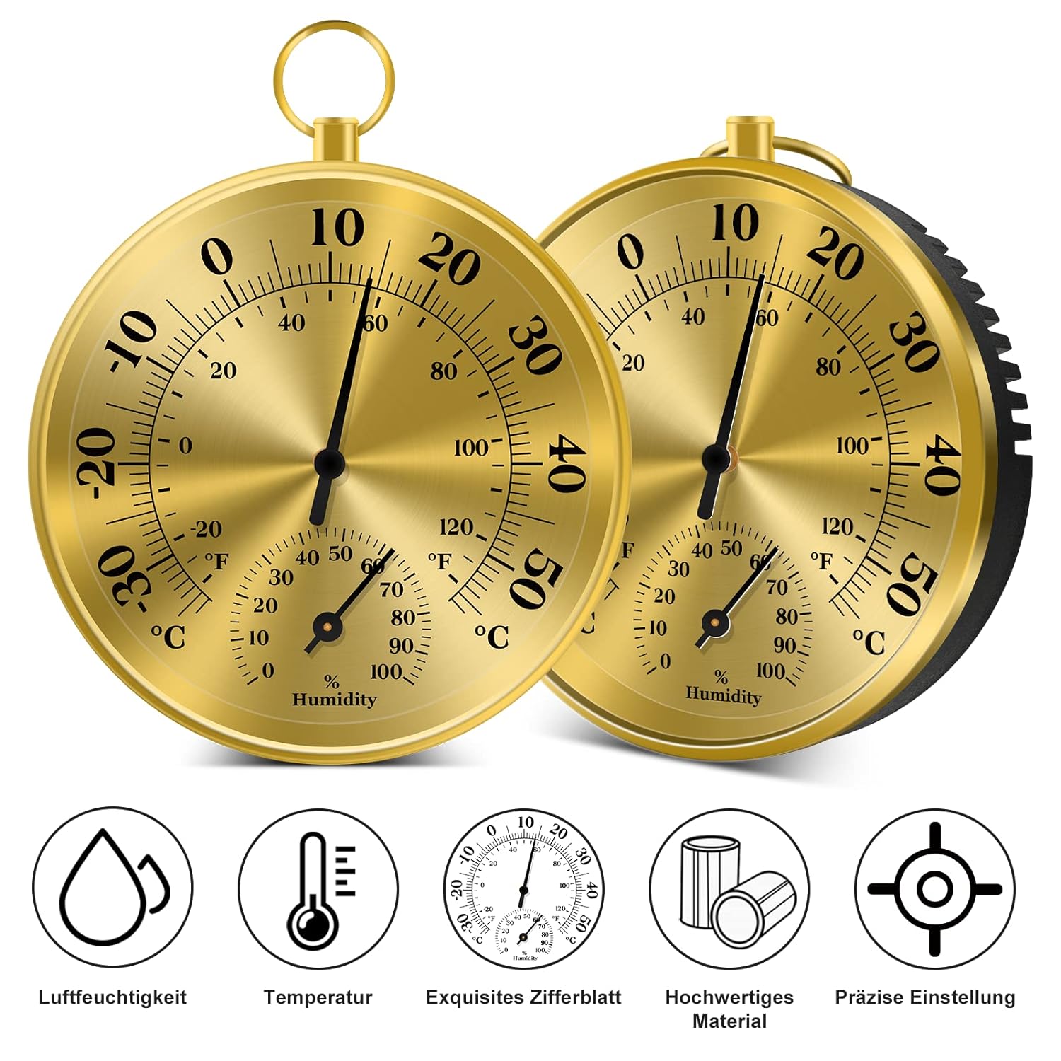 10CM Wall Thermometer Hygromet - مراجعة Analog Meter Gauge وسعره