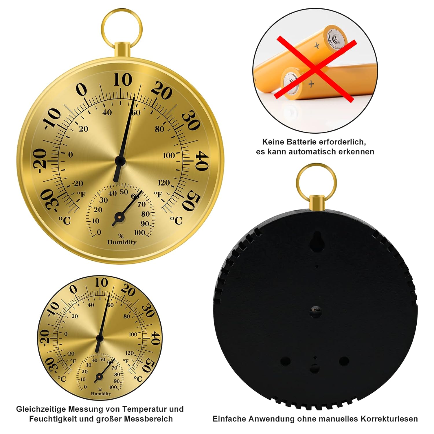 10CM Wall Thermometer Hygromet - مراجعة Analog Meter Gauge وسعره