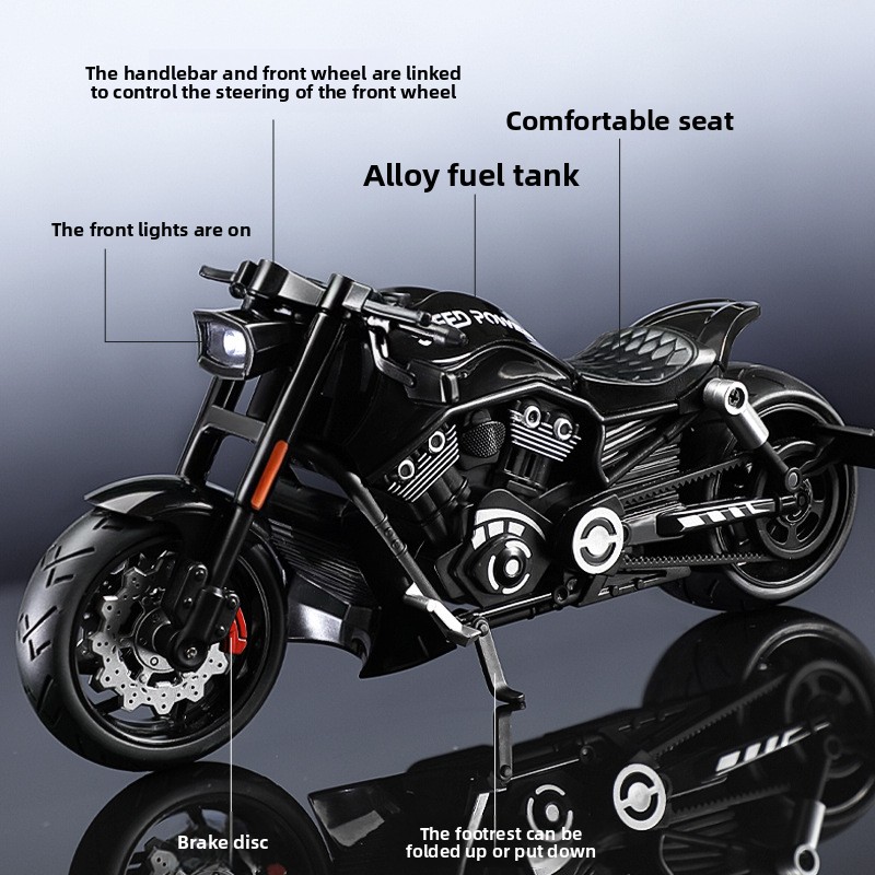 Simulation 1:10 Alloy Harley V - مراجعة Vintage Collectible Toy Cars وسعره
