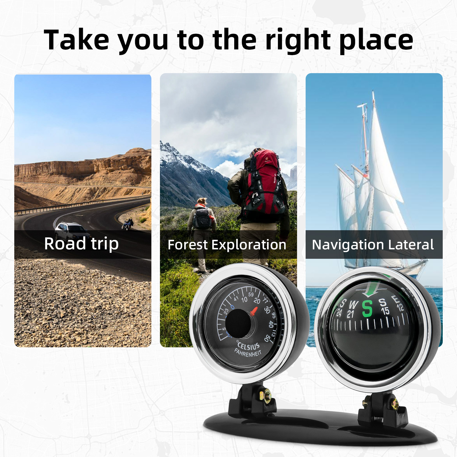 Car Ornaments Compass Thermome - مراجعة Analog Meter Gauge وسعره