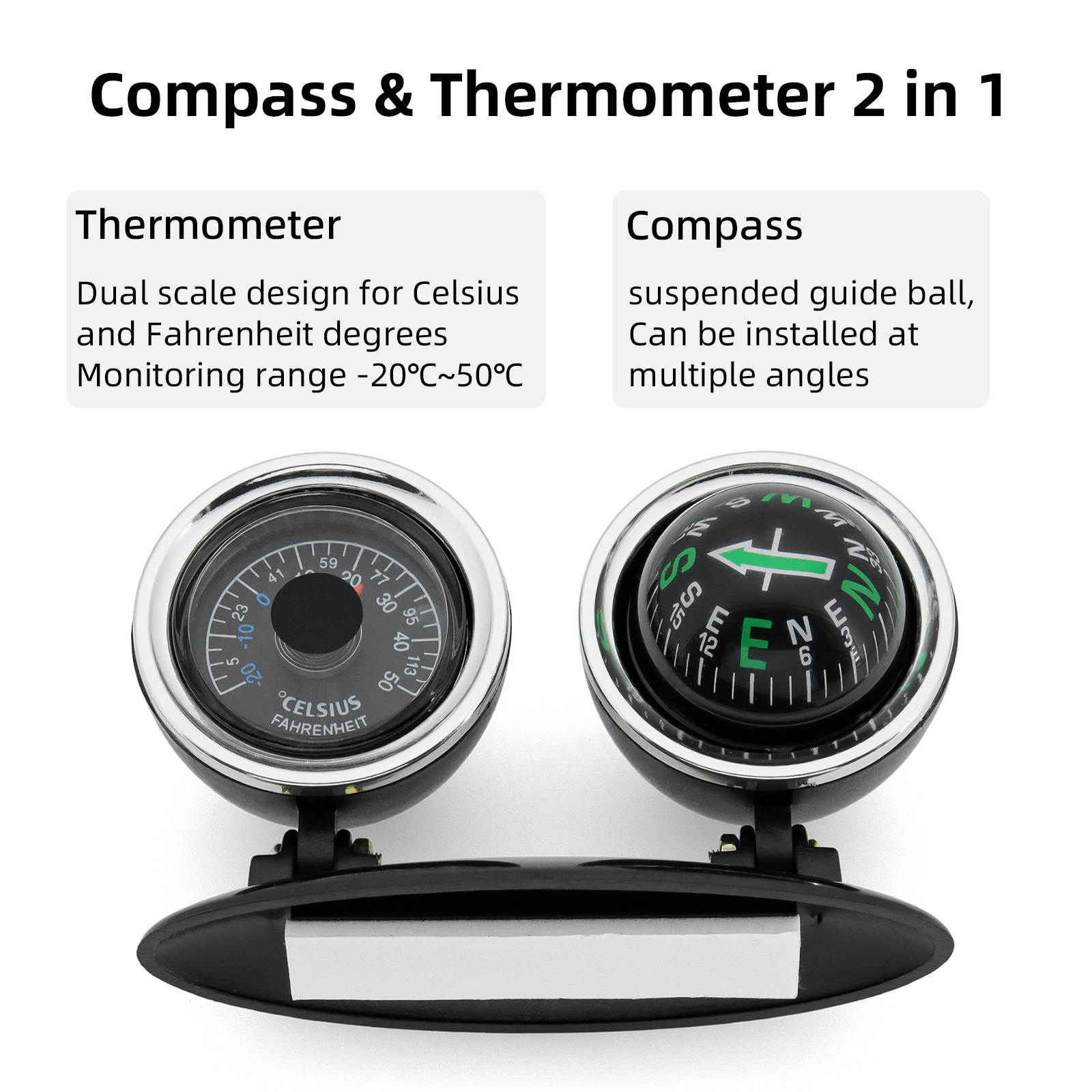 Car Ornaments Compass Thermome - مراجعة Analog Meter Gauge وسعره