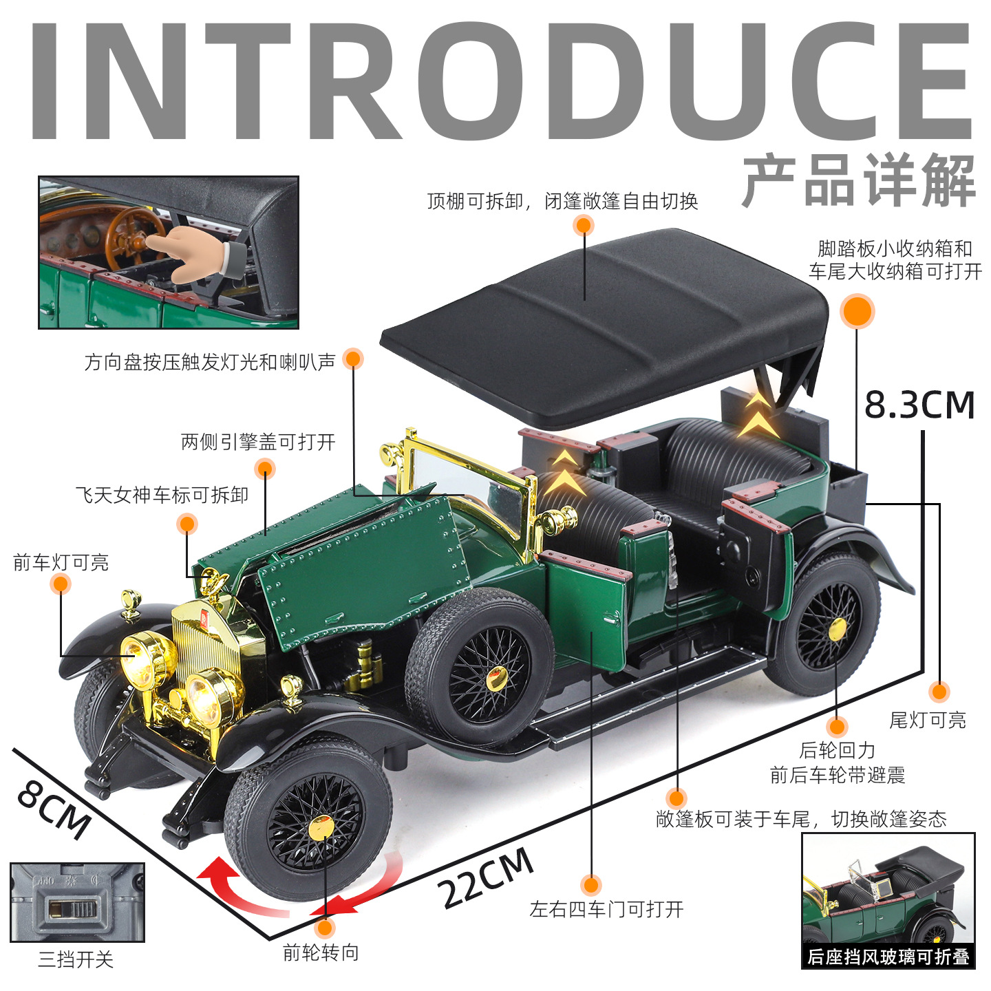 1:24 Rolls-Royce Phantom 1th 1 - مراجعة Vintage Collectible Toy Cars وسعره