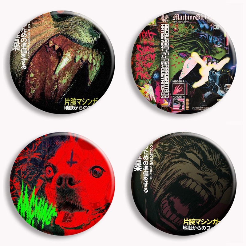 Machine Girl Wlfgrl Button Pin - مراجعة Vintage Collectible Pins وسعره