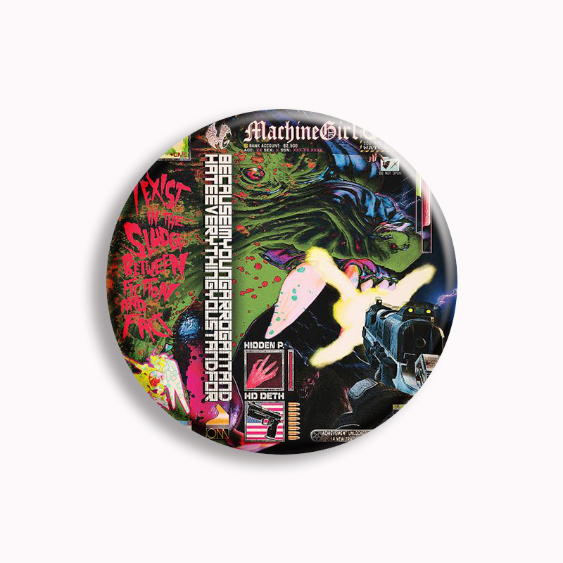 Machine Girl Wlfgrl Button Pin - مراجعة Vintage Collectible Pins وسعره