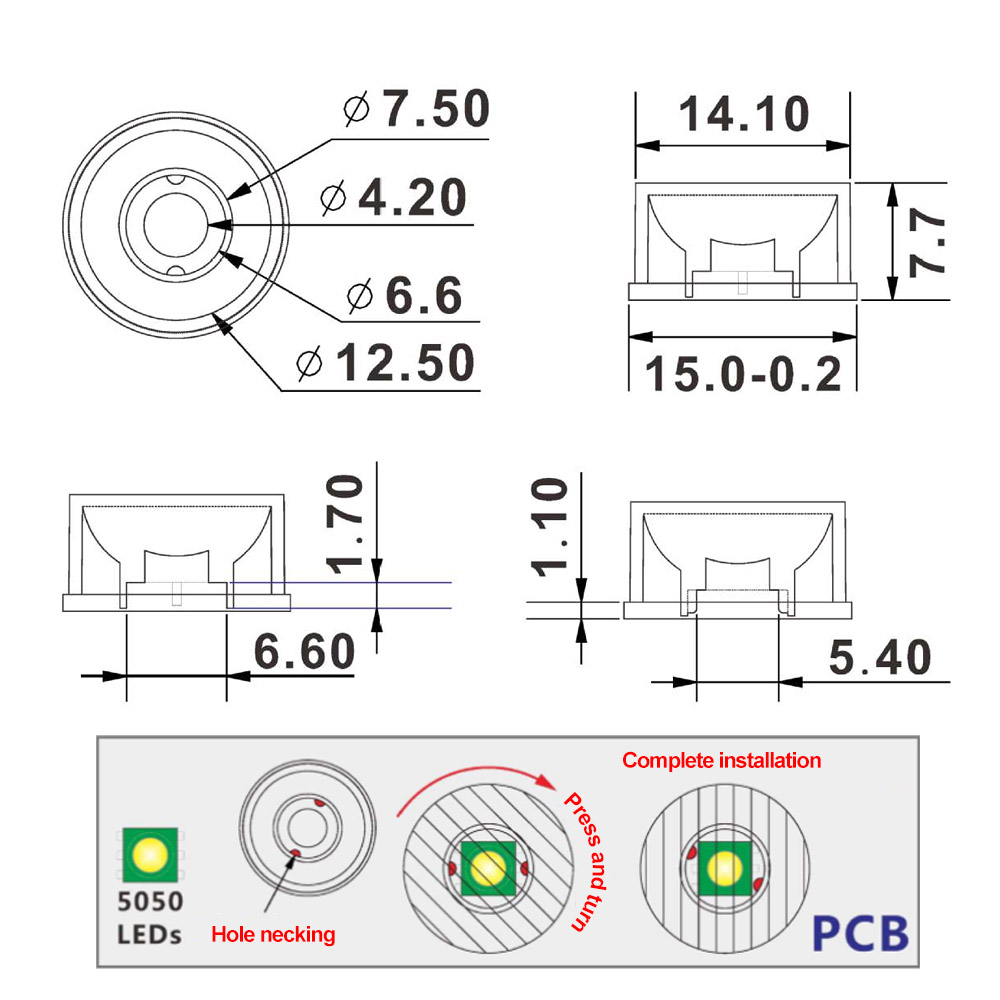 10pcs LED Lens 15mm 5050 T6 Op - مراجعة Darkroom Enlarger Lens وسعره